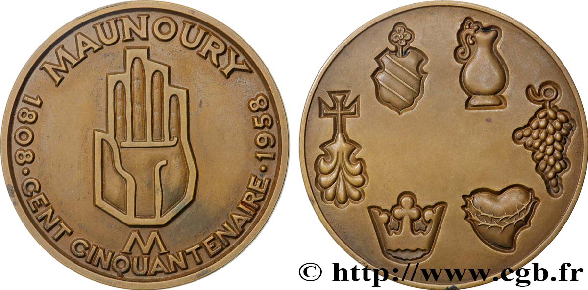 IV REPUBLIC Médaille, Cinquantenaire Maunoury  AU