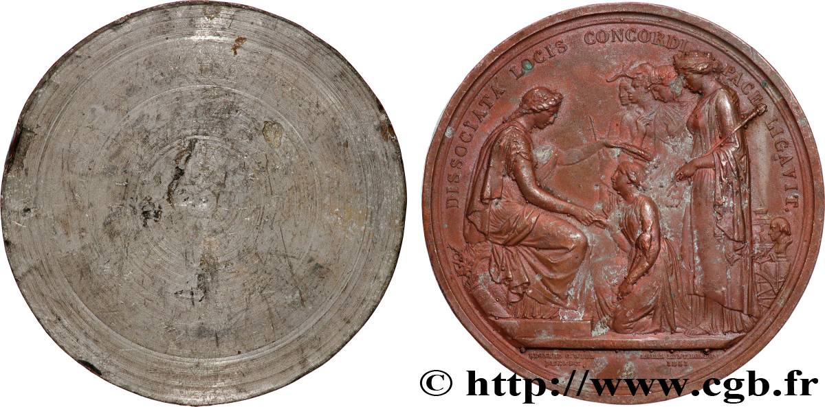 GREAT-BRITAIN - VICTORIA Médaille, Victoria et Albert, Prize Medal, Great Exhibition, tirage uniface du revers XF