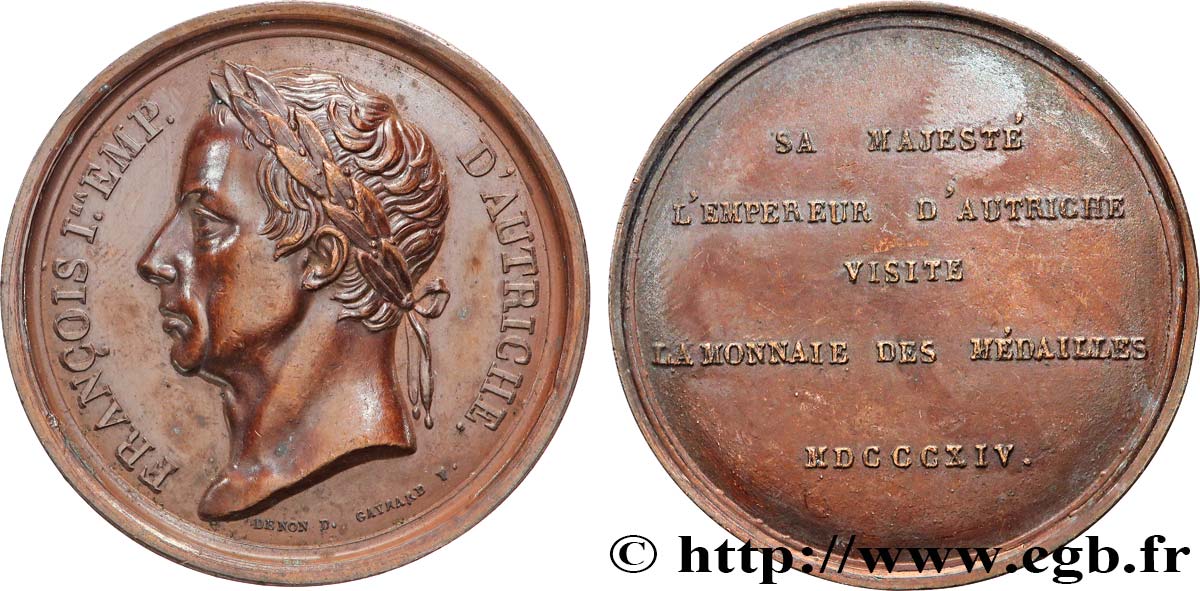 AUSTRIA - FRANCIS OF AUSTRIA Médaille, Visite de l’empereur d’Autriche à la Monnaie des Médailles AU