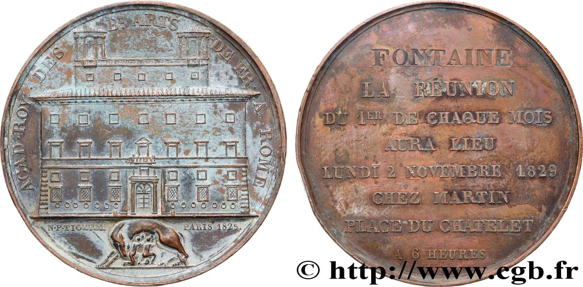 CARLO X Médaille, Académie des Beaux-arts de France à Rome BB