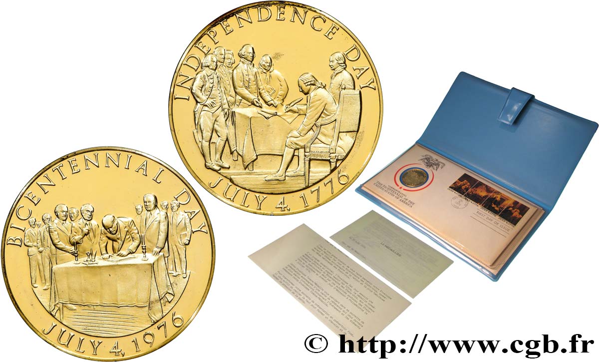 ÉTATS-UNIS D AMÉRIQUE Médaille, Bicentenaire, Independance day FDC