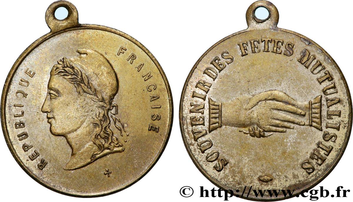 III REPUBLIC Médaille, Souvenir des fêtes mutualistes XF