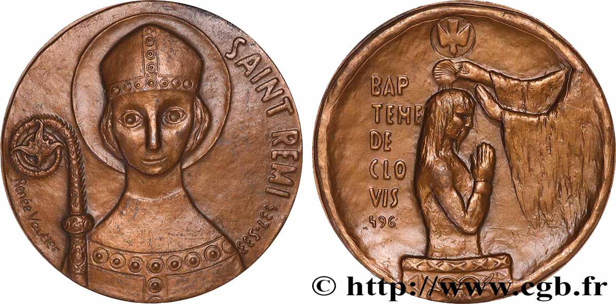V REPUBLIC Médaille, Saint Rémi et Clovis AU