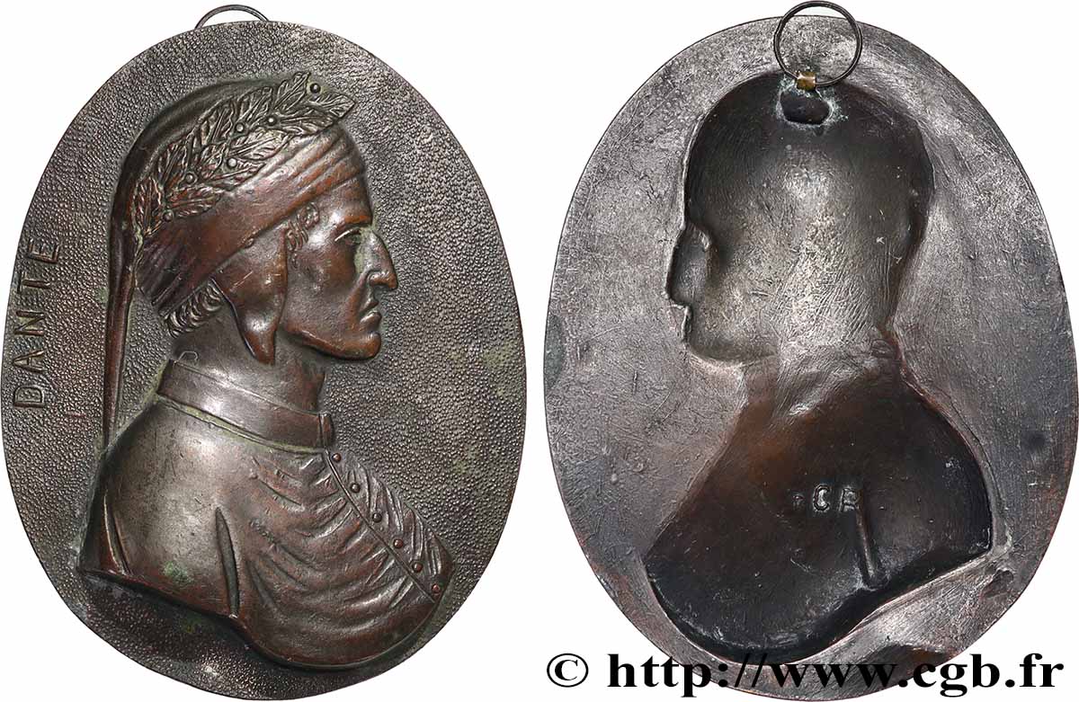 ART, PEINTURE ET SCULPTURE Plaque, Dante  TTB+