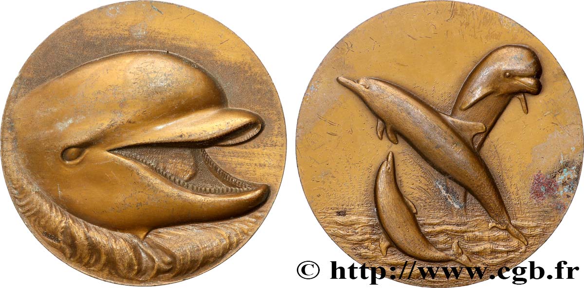 ANIMALS Médaille animalière - Dauphin q.SPL