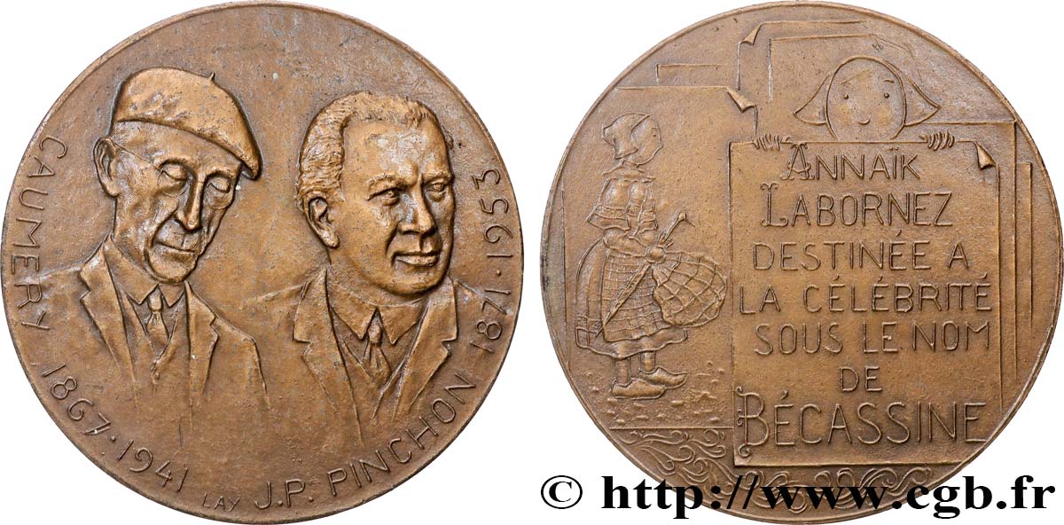 ARTISTES : GRAVEURS, PEINTRES, SCULPTEURS Médaille, Caumery, Joseph Pinchon et Bécassine SUP
