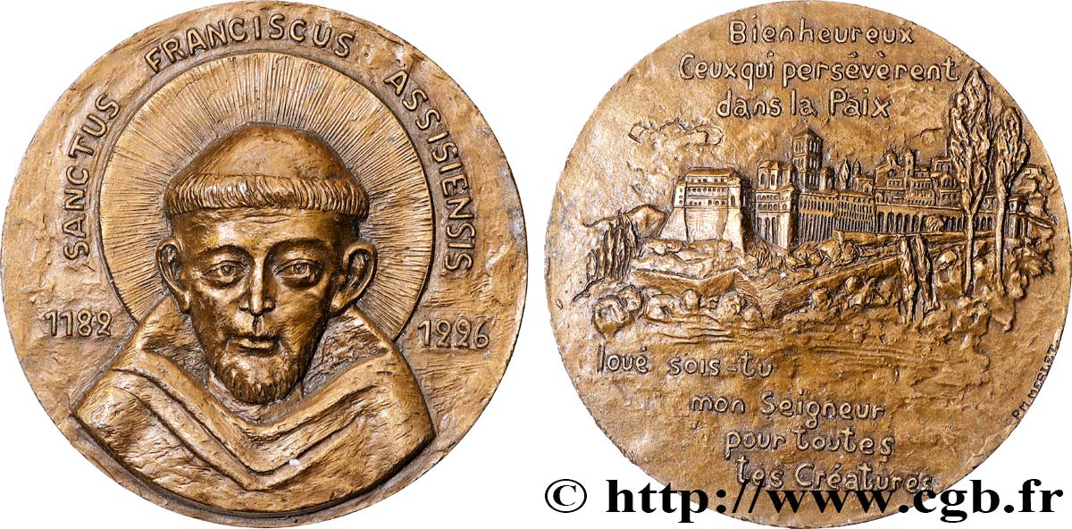 CINQUIÈME RÉPUBLIQUE Médaille, VIIIe centenaire de la naissance de Saint François d’Assise TTB+