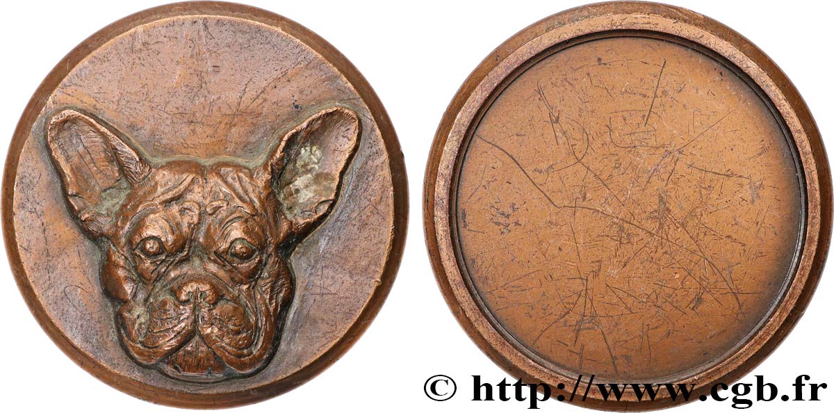 CINQUIÈME RÉPUBLIQUE Médaille animalière, Le bouledogue TTB+/TTB