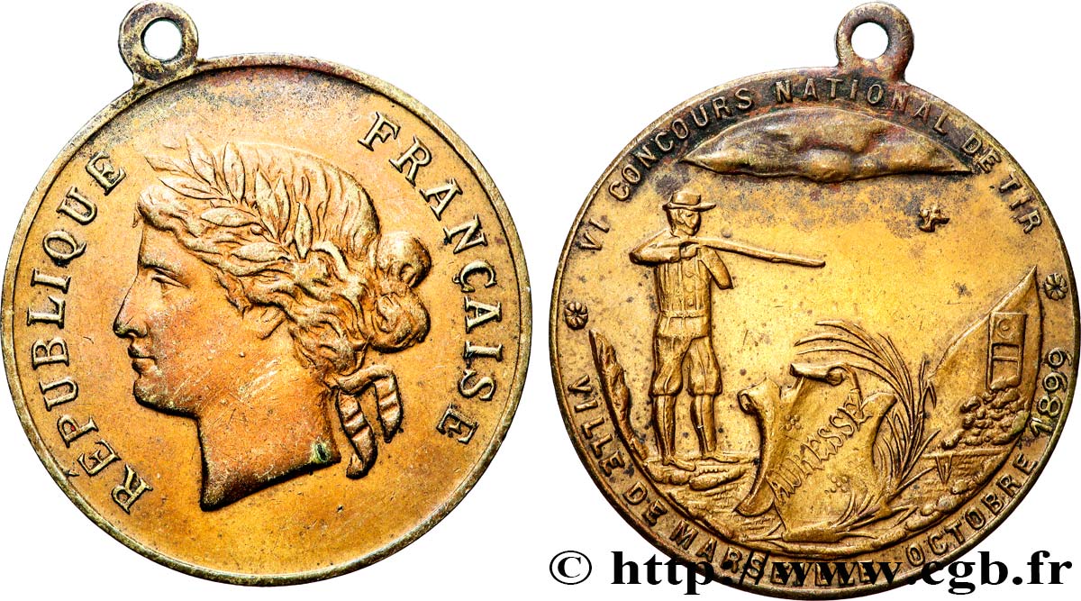 III REPUBLIC Médaille, VIe concours national de tir XF