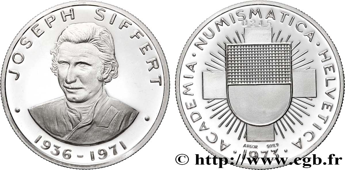 SWITZERLAND - CONFEDERATION OF HELVETIA Médaille, Joseph Siffert, Académie numismatique helvétique Proof set