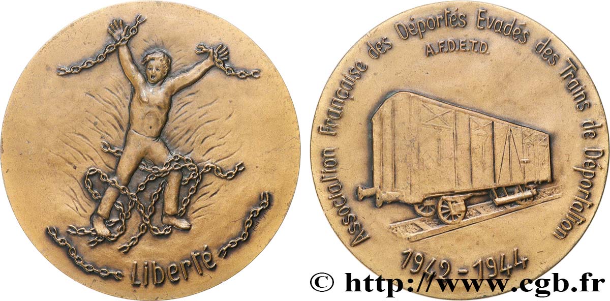 V REPUBLIC Médaille, Association française des déportés évadés des trains de déportation AU