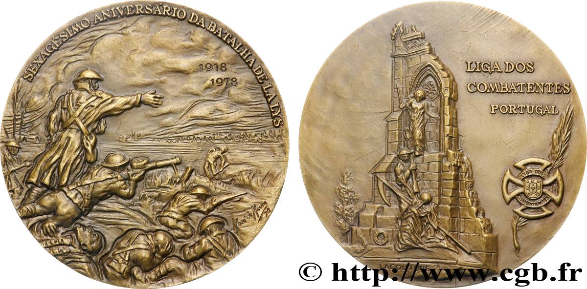 PORTUGAL Médaille, Soixantième anniversaire de la Bataille de la Lys SUP