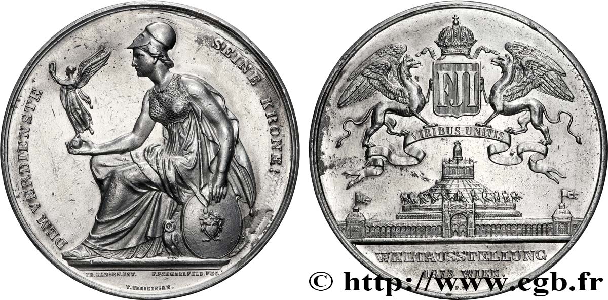 AUTRICHE - FRANÇOIS-JOSEPH Ier Médaille du Mérite, Exposition universelle de Vienne TTB
