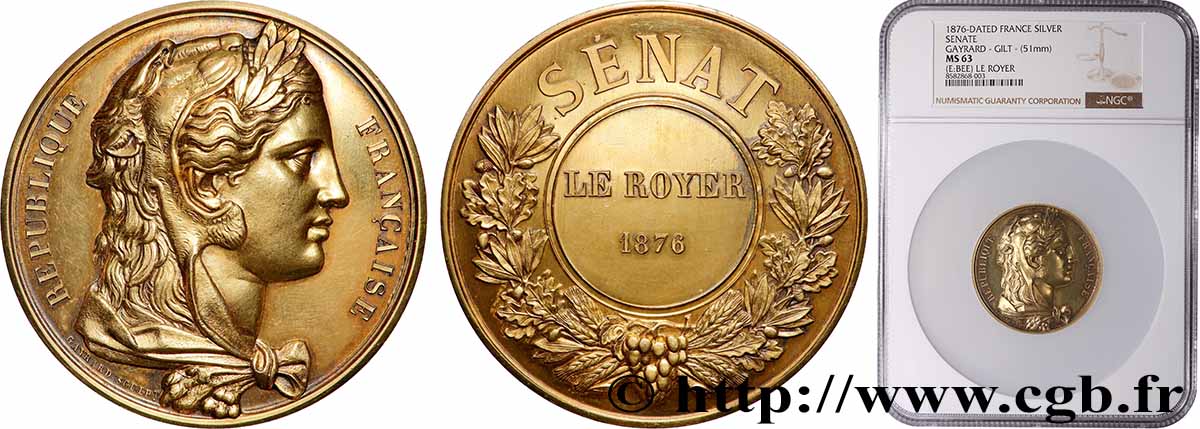 TROISIÈME RÉPUBLIQUE Médaille, Sénat, Philippe-Elie Le Royer SPL63
