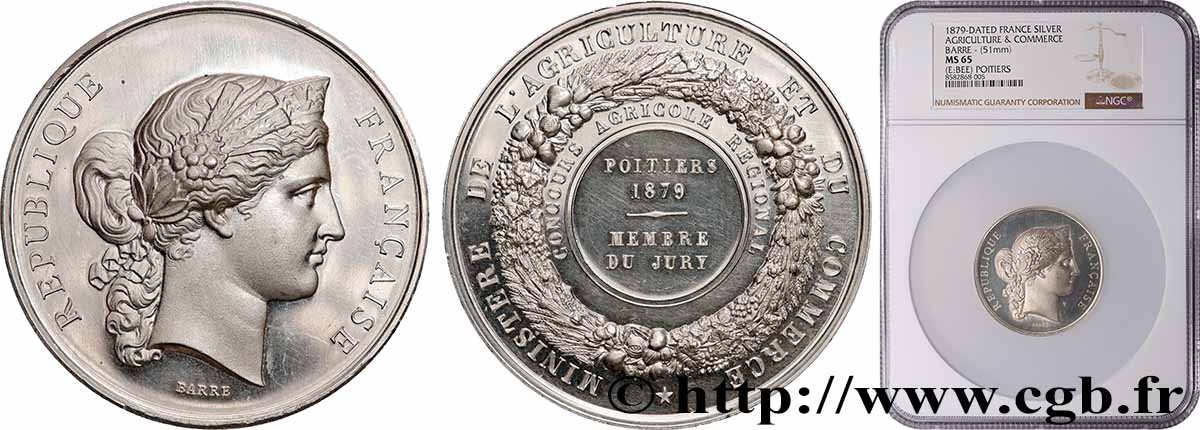 III REPUBLIC Médaille, Concours agricole régional, Membre du jury MS65