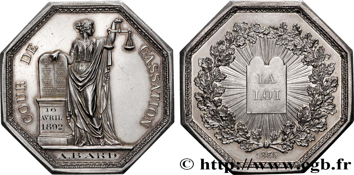 TROISIÈME RÉPUBLIQUE Médaille, Cour de cassation TTB+/SUP