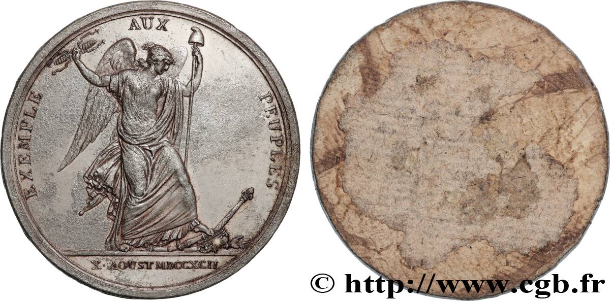 CONVENCION NACIONAL Médaille en mémoire du combat des Tuileries du 10 août, épreuve uniface MBC