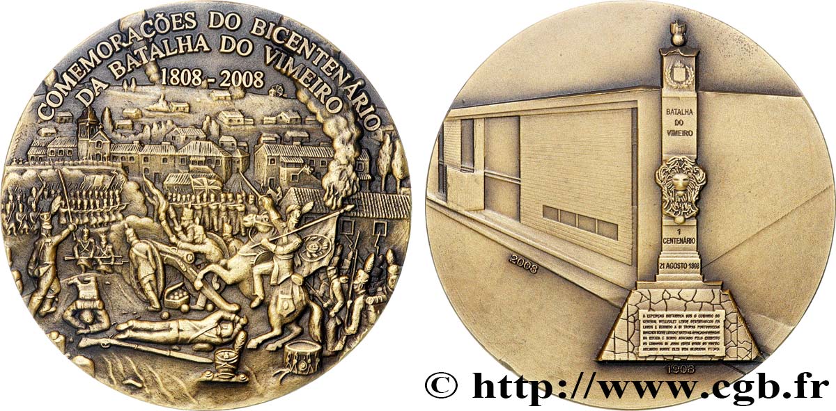 FUNFTE FRANZOSISCHE REPUBLIK Médaille, Bicentenaire de la bataille de Vimeiro, n°390 VZ