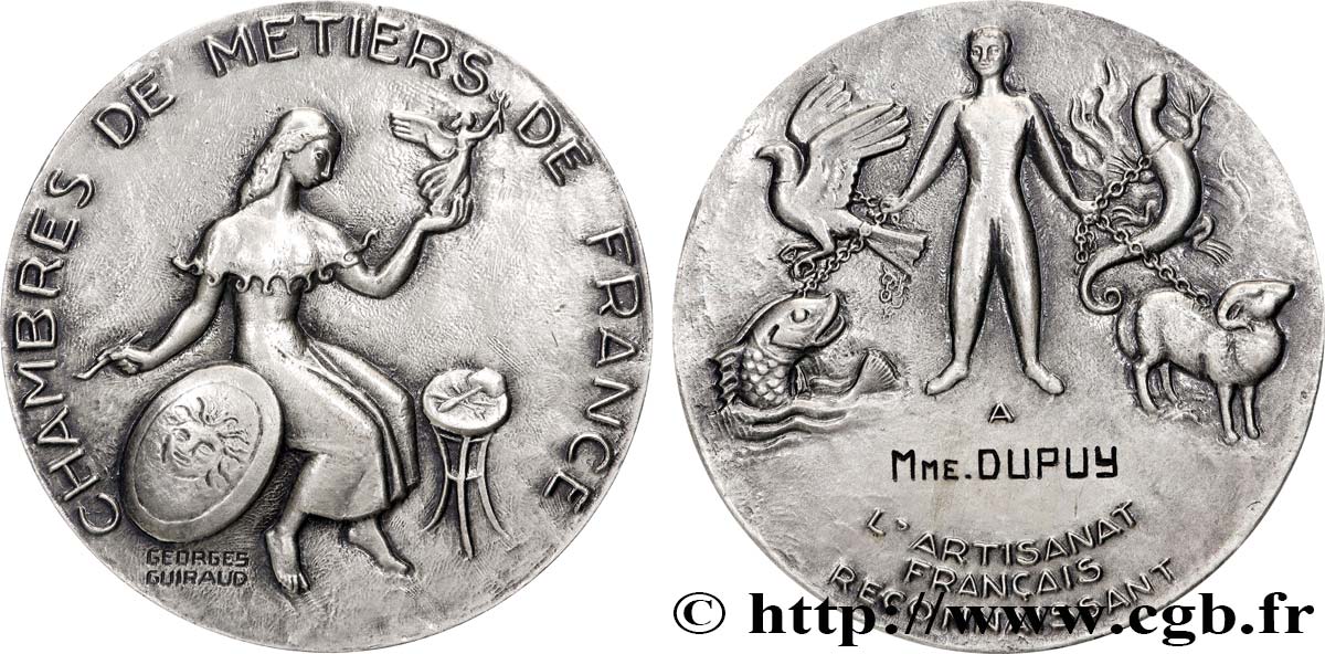 CINQUIÈME RÉPUBLIQUE Médaille, Chambre de métiers de France, L’artisanat français SUP