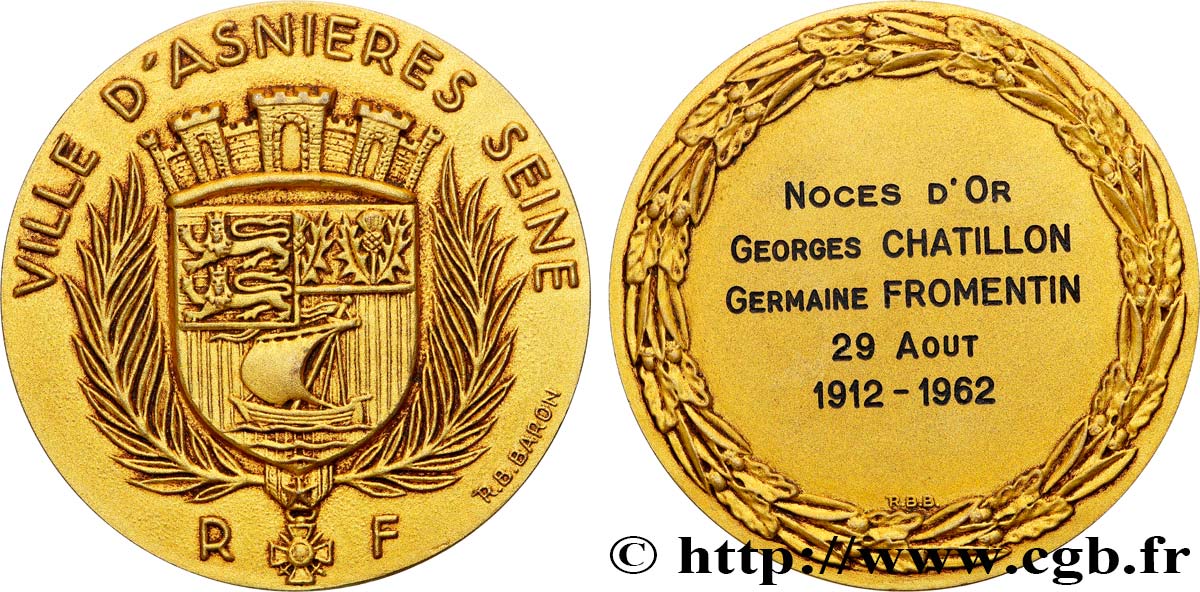 FUNFTE FRANZOSISCHE REPUBLIK Médaille, Noces d’or VZ