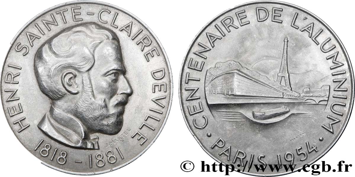 TROISIÈME RÉPUBLIQUE Médaille, Henri Sainte-Claire deville TTB+