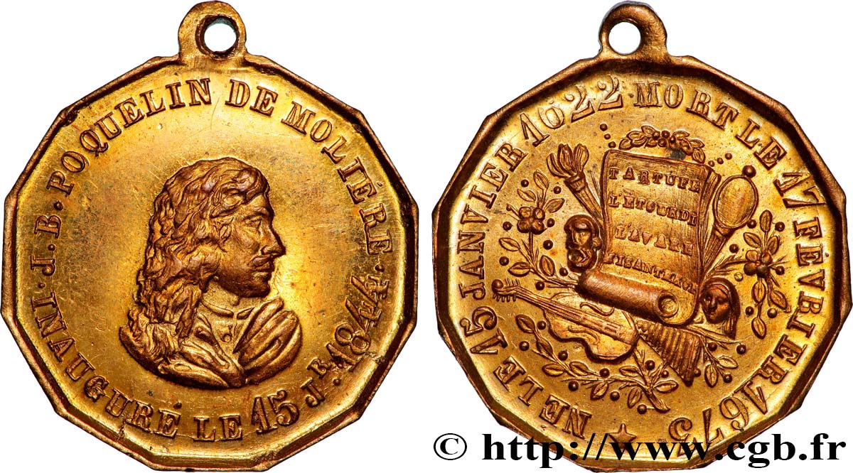 LOUIS-PHILIPPE I Médaillette pour l’inauguration de la Fontaine Molière AU