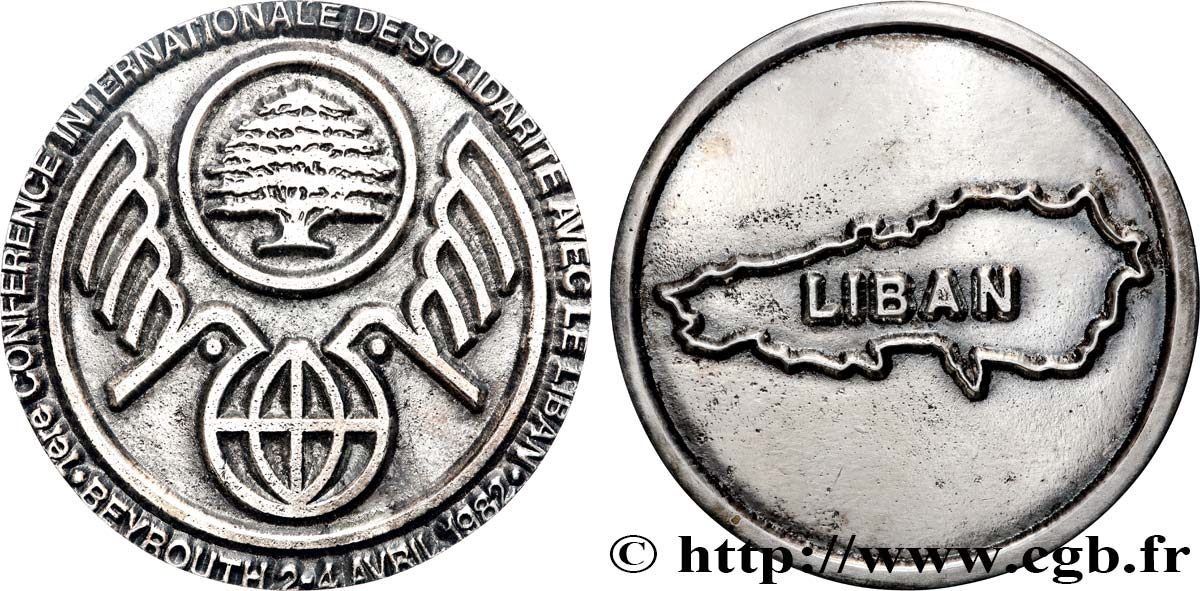LIBANO Médaille, Conférence internationale de solidarité avec le Liban  BB