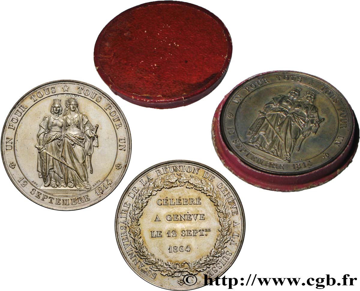 SUISSE Médaille, Rattachement de Genève à la Suisse TTB+