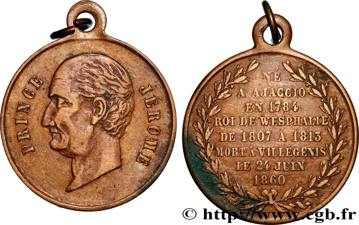 PRIMER IMPERIO Médaillette, Jérôme Napoléon frère de l’Empereur MBC