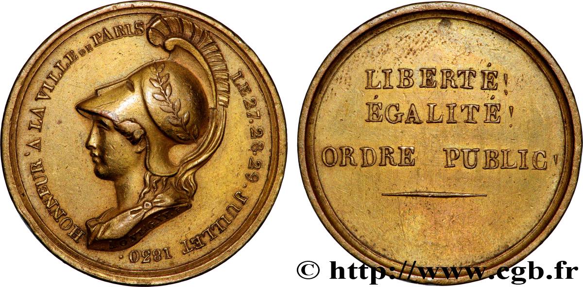 CARLO X Médaille, Honneur à la ville de Paris q.SPL