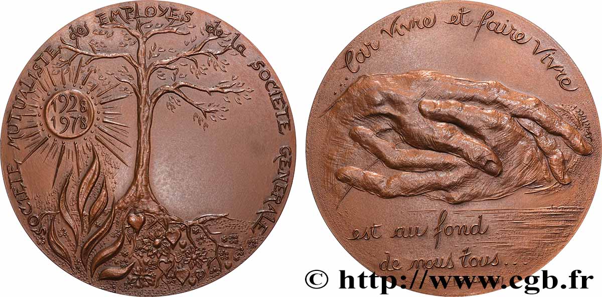 V REPUBLIC Médaille, Cinquantenaire de la Société mutualiste des employés de la Société Générale AU