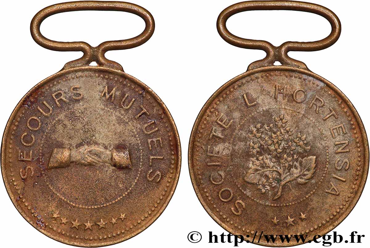 ASSURANCES Médaille, Société L’Hortensia TB+