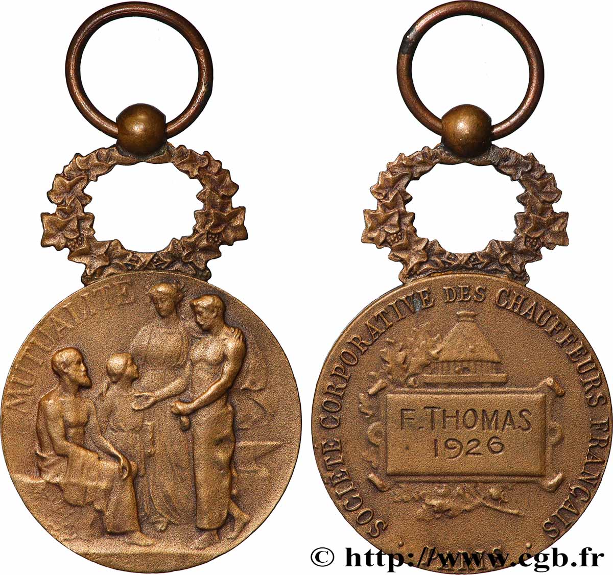 ASSURANCES Médaille, Société corporative des chauffeurs français TTB+