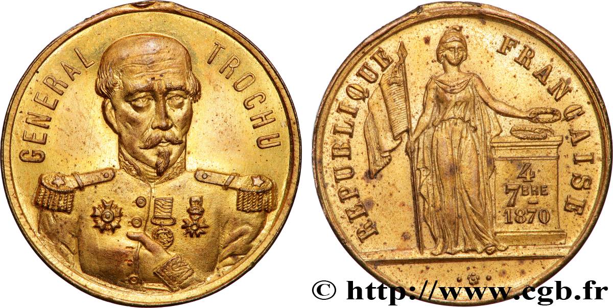 GUERRE DE 1870-1871 Médaillette, Général Louis-Jules Trochu fVZ