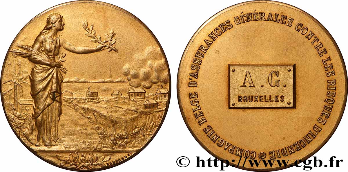 LES ASSURANCES Médaille, Compagnie belge d’assurances générales contre les risques d’incendie fVZ