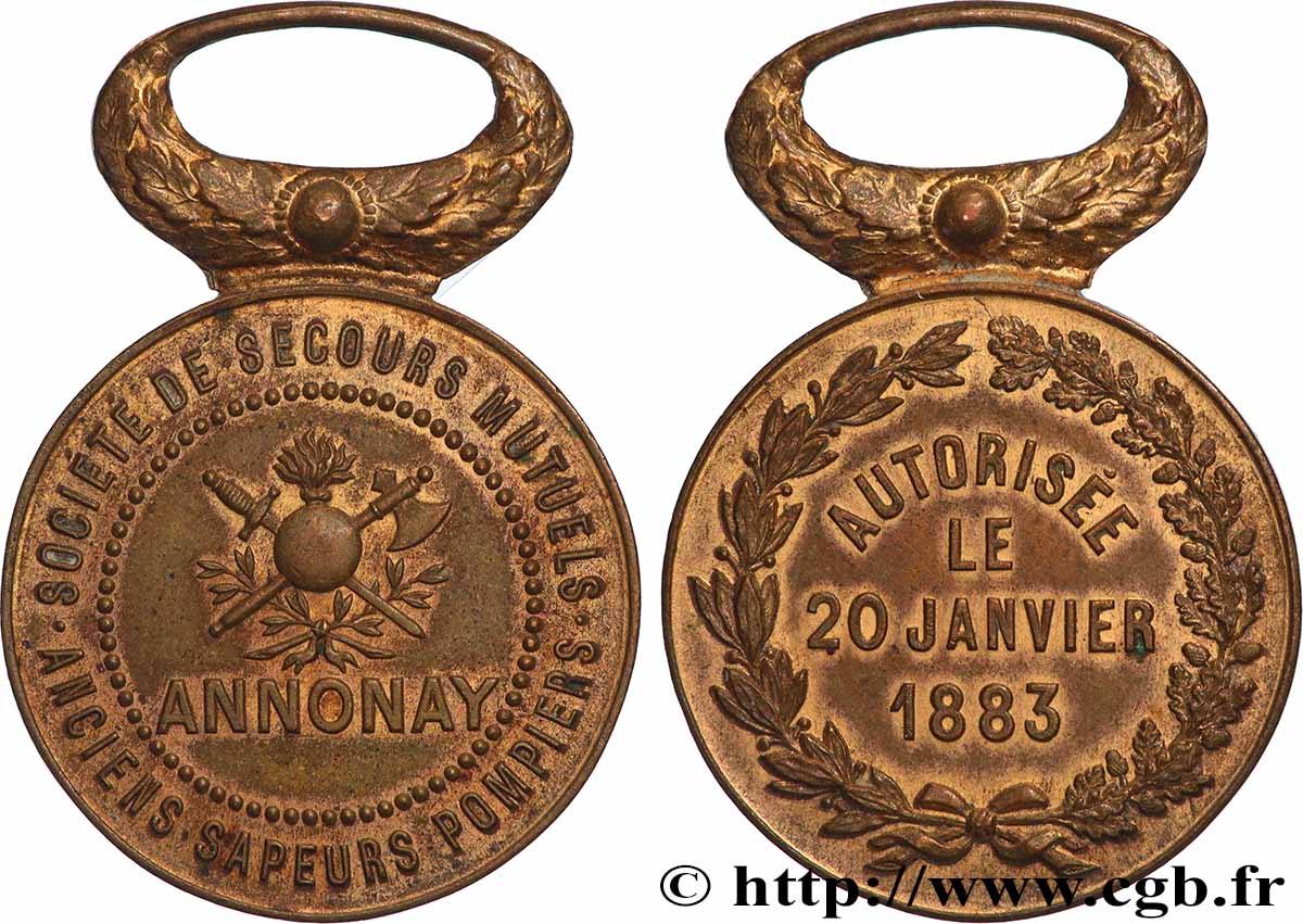 ASSURANCES Médaille, Annonay, Anciens sapeurs pompiers AU