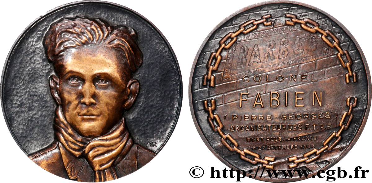 CINQUIÈME RÉPUBLIQUE Médaille, Colonel Fabien SUP