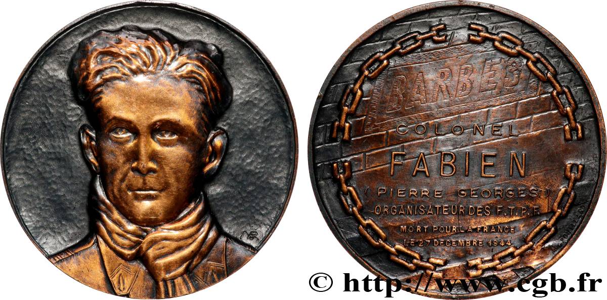 QUINTA REPUBBLICA FRANCESE Médaille, Colonel Fabien q.SPL