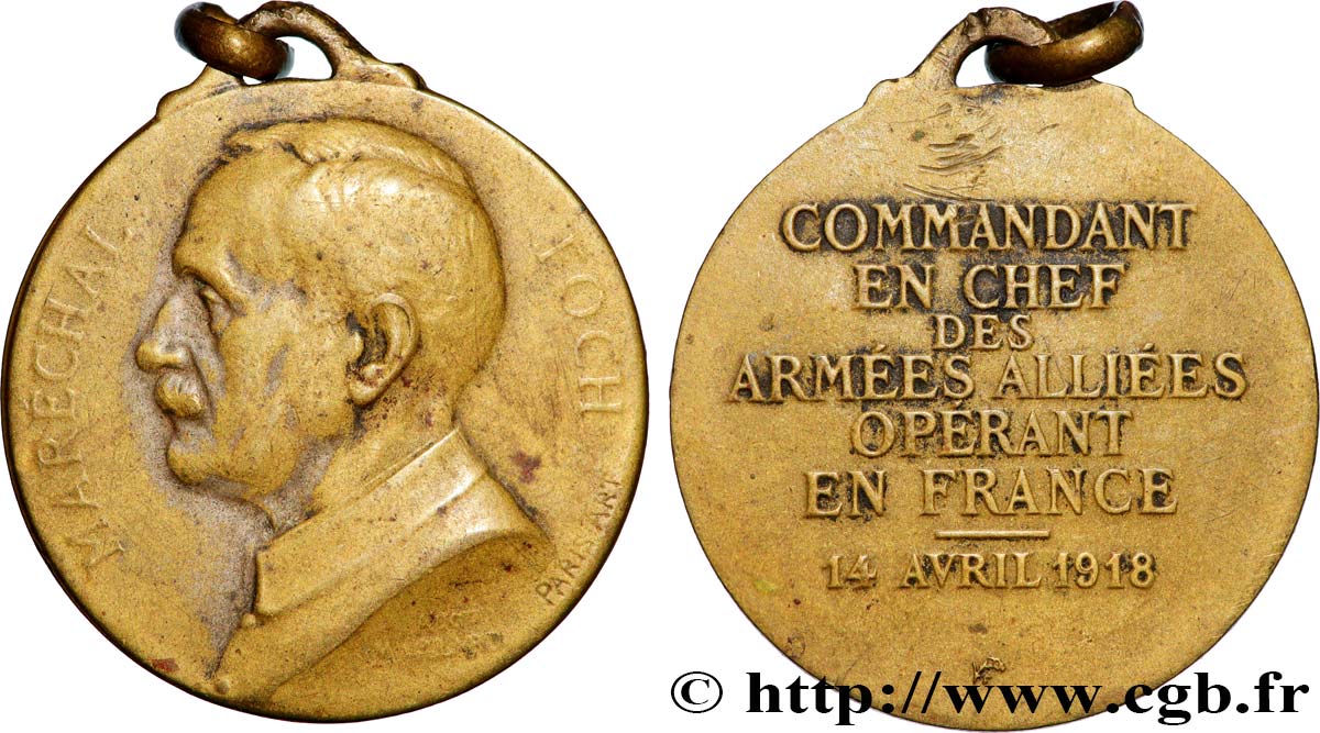TROISIÈME RÉPUBLIQUE Médaille, Maréchal Foch TTB