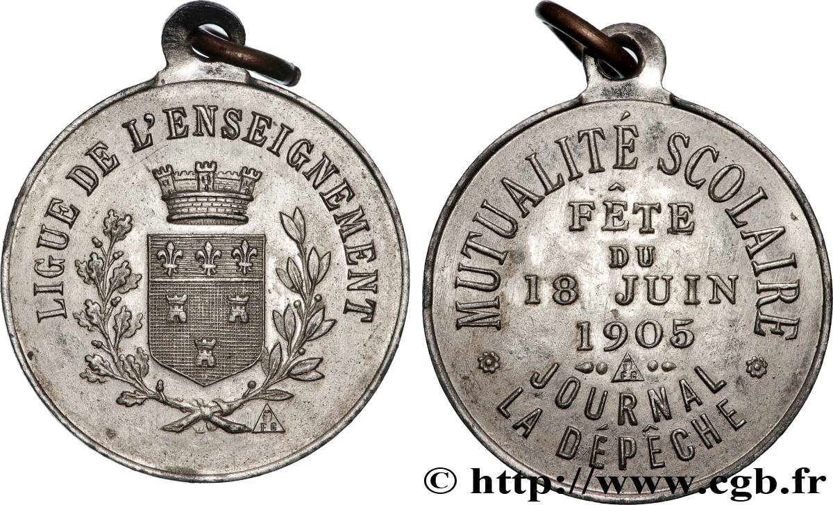 ASSURANCES Médaille, Mutualité scolaire, Fête du 18 juin AU