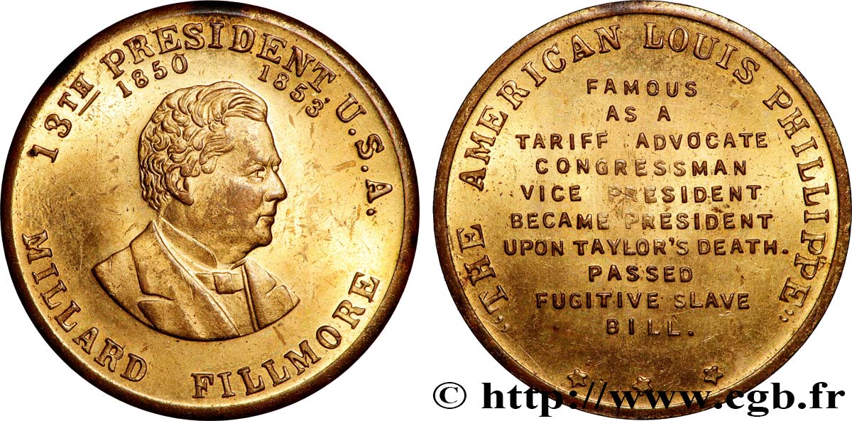 ÉTATS-UNIS D AMÉRIQUE Médaille, Millard Fillmore TTB+