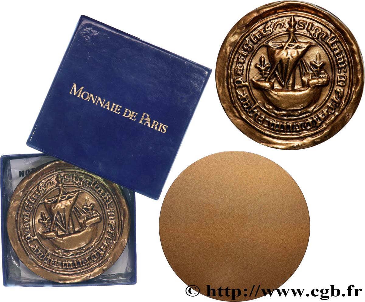 CINQUIÈME RÉPUBLIQUE Médaille, Reproduction du Sceau de Paris SUP
