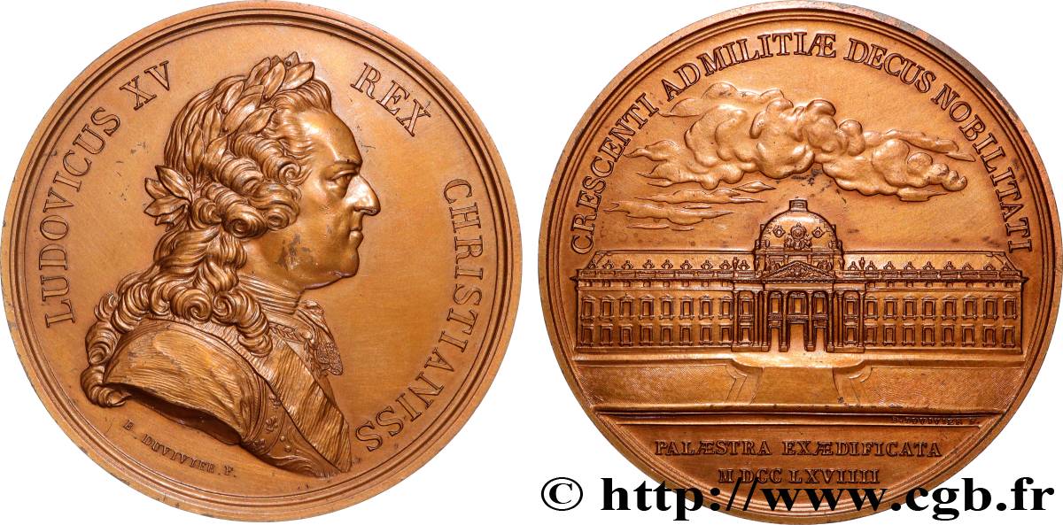 LOUIS XV DIT LE BIEN AIMÉ Médaille, Fondation de l’École supérieure de Guerre, refrappe TTB+