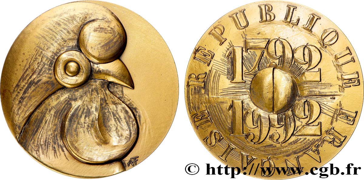 V REPUBLIC Médaille, Bicentenaire de la République Française AU