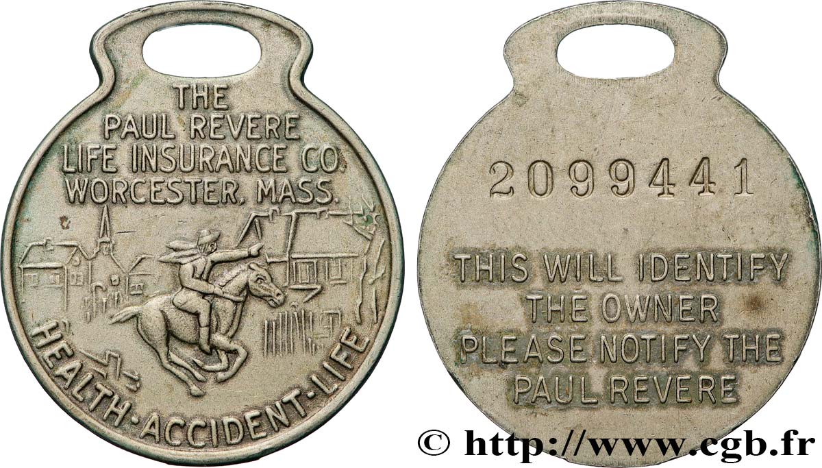 ASSURANCES Médaille, Paul Revere Life Insurance Co. TTB