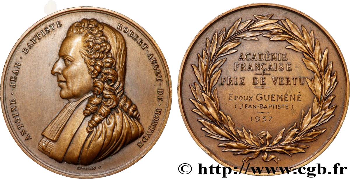TERZA REPUBBLICA FRANCESE Médaille, Prix de vertu du baron de Montyon q.SPL