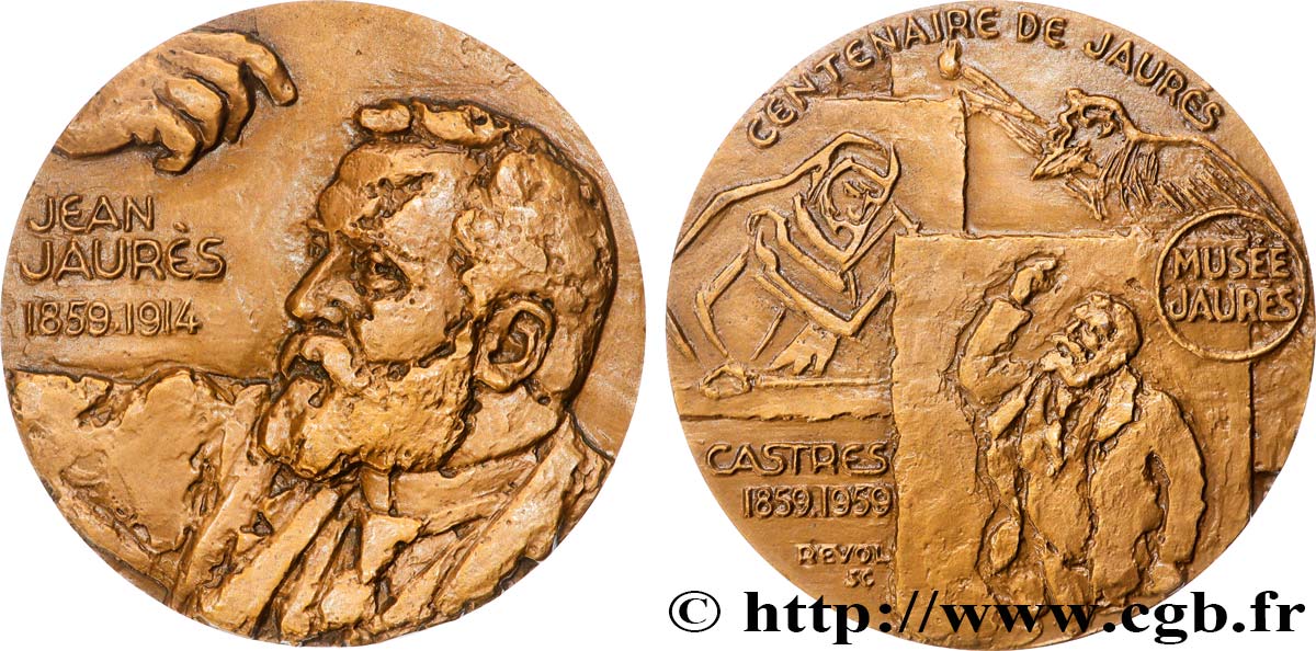 POLITIQUE ET POLITICIENS Médaille, Centenaire de Jean Jaurès SPL