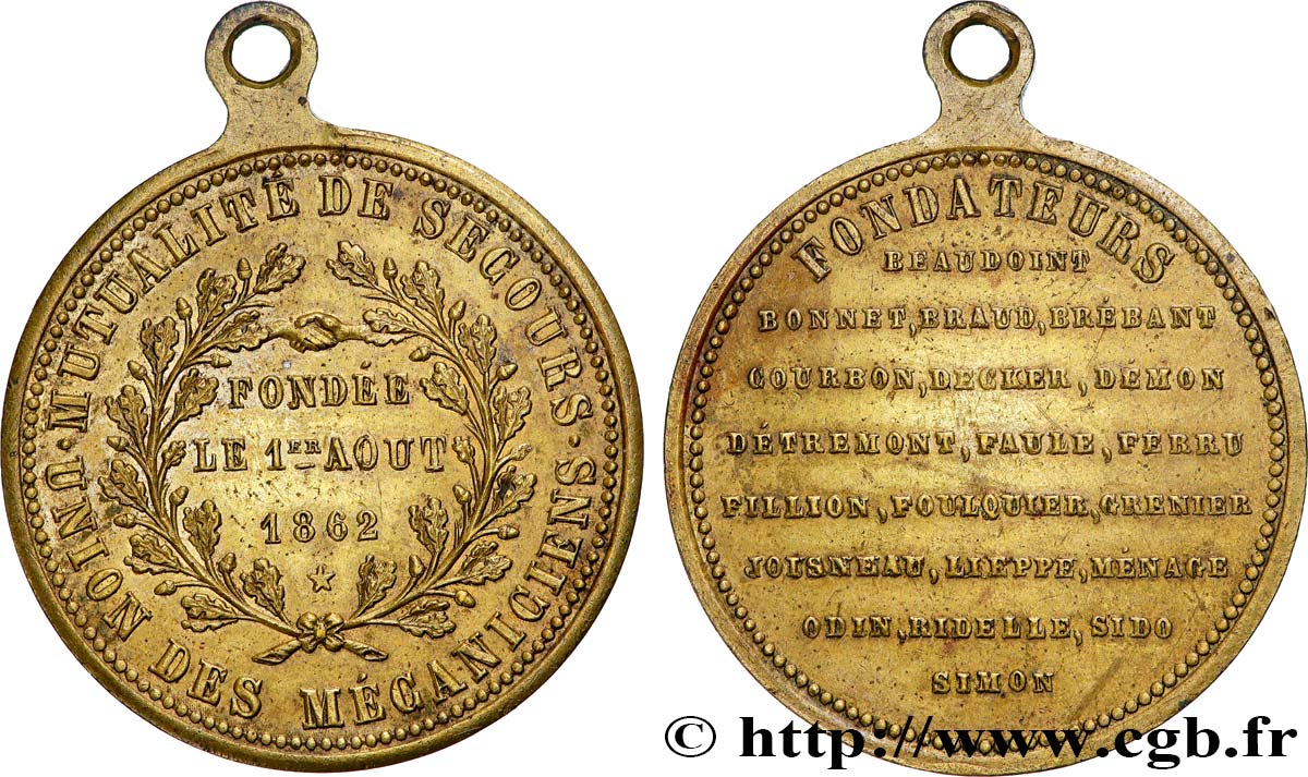 INSURANCES Médaille, Union des mécaniciens XF