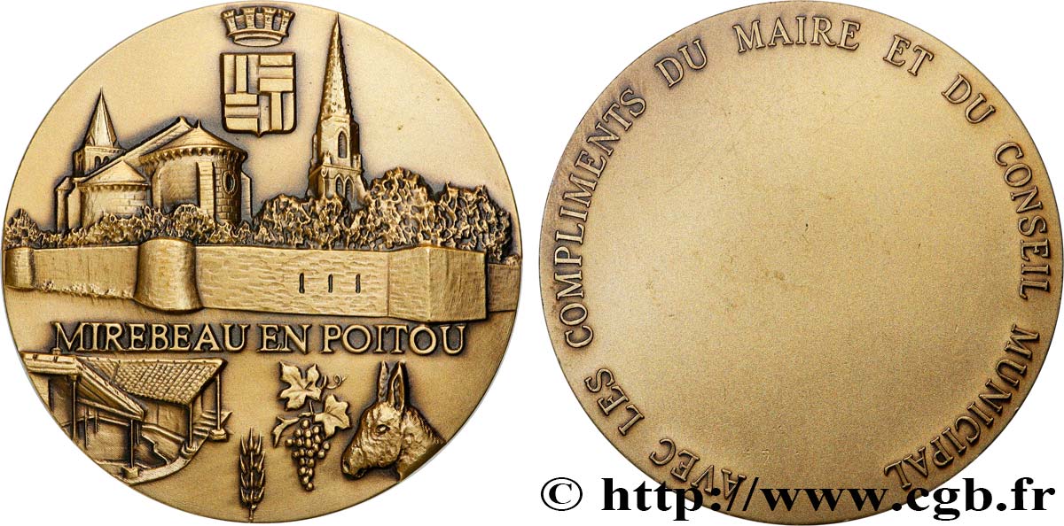 VILLES ET MAIRIES Médaille, Mirebeau en Poitou SUP