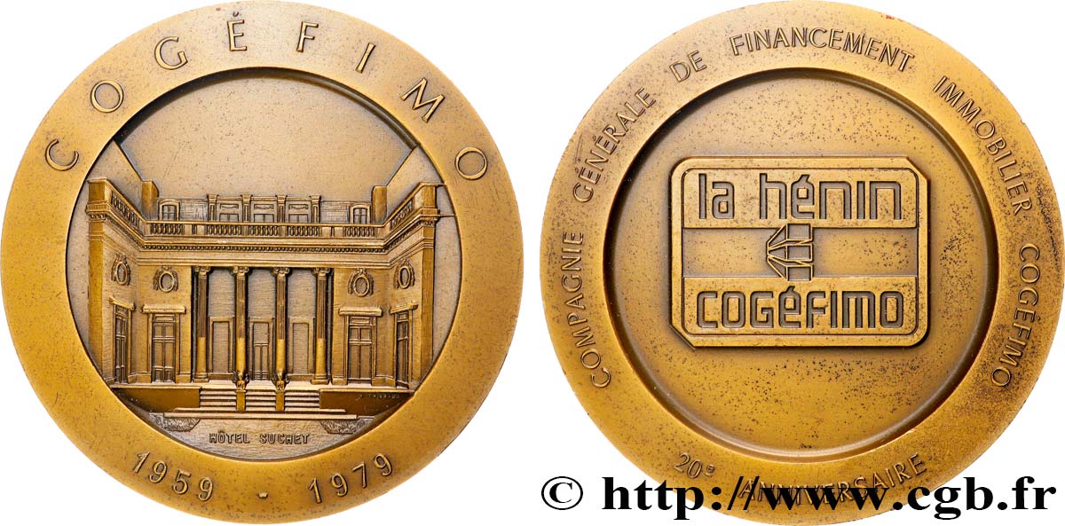 CINQUIÈME RÉPUBLIQUE Médaille, Hôtel Suchet, 20e anniversaire de la COGEFIMO SUP